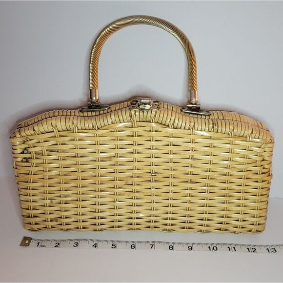 Vintage Rattan Wicker Purse/Tote - Picture 7 of 15